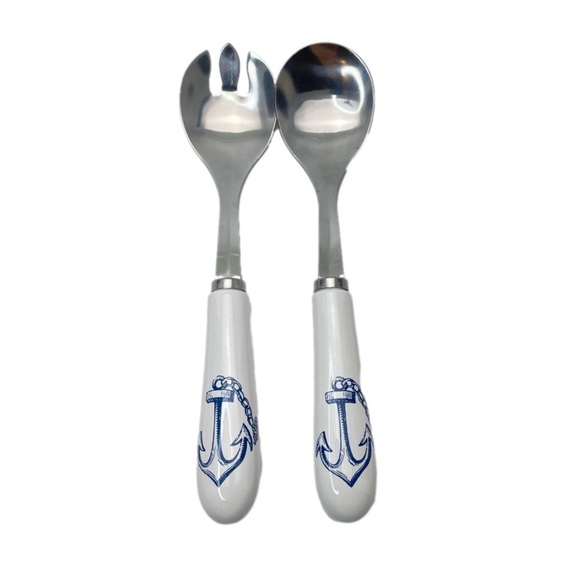 Nautical Anchor Utensil’s Large Fork & Salad Avon - Picture 2 of 13